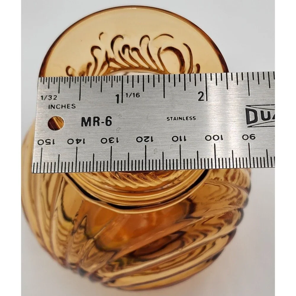 Elegant CAMBRIDGE Glass Amber CAPRICE Ball Vase